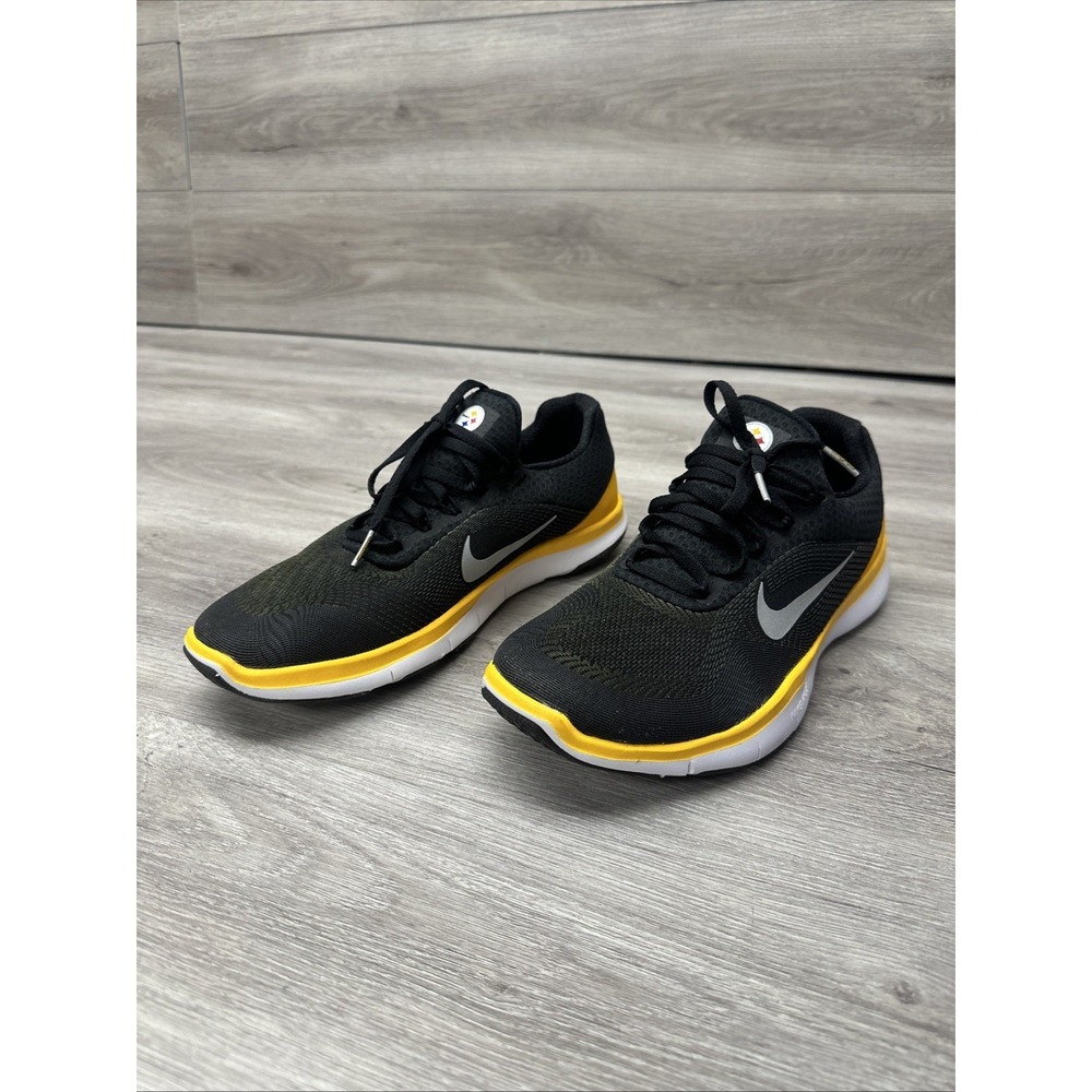 Nike Free Trainer V7 NFL Mens Size7.5 Black White Running Walking Shoes Sneakers